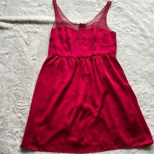 American Eagle Red Satin And Mesh Dress Size 12